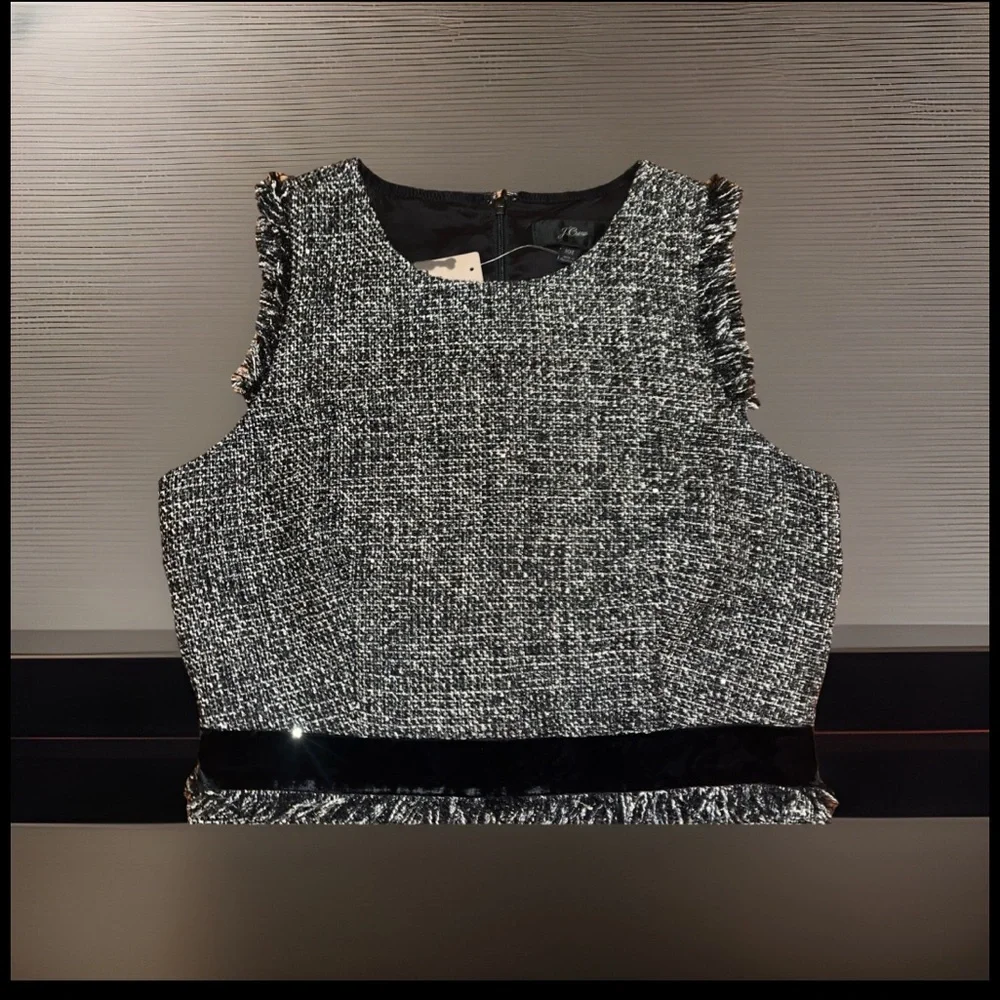 Elegant J.Crew Black & Gray Sheath Sparkling Constellation Tweed Dress dress NWT